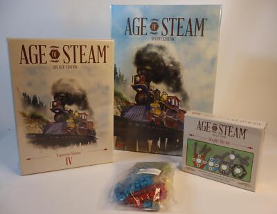 Age of Steam Deluxe (2019) + Lots of Add-Ons by Eagle Gryphon Games SEALED