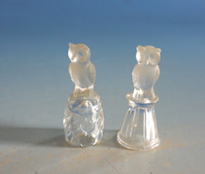 2 Vintage Sowy Figurka Miniaturowa szklana szklana figurka Sowy Kolekcjoner (F025-945)