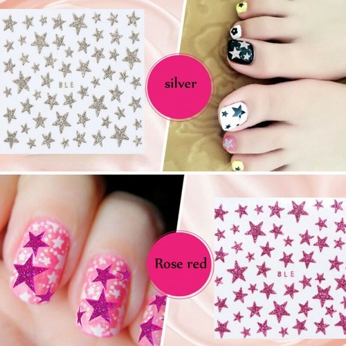 Nail Art Decals Christmas Stars Fashion High quality 3D Glitter Stickers - Picture 8 of 22
