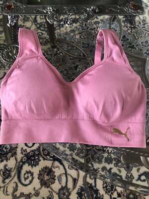 PUMA Ladies' Size Small Seamless Sports Bra, Removable Pads ￼(1) Pink