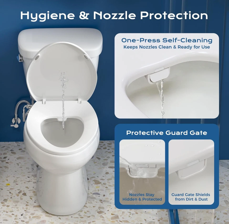 Bidet Toilet Seat – Non-Electric, Self-Cleaning Dual Nozzles for Frontal & Rear  - Image 3 of 4