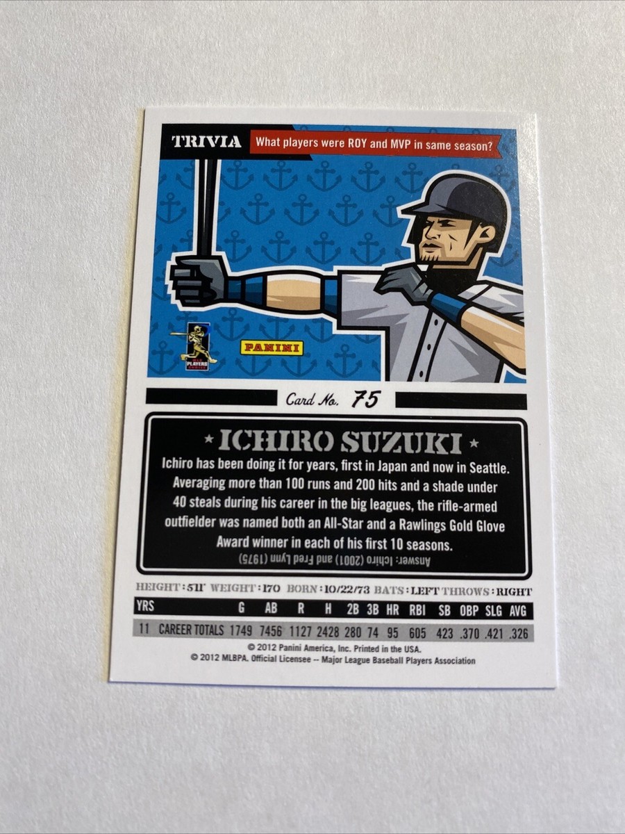 Ichiroページ 2012 Panini Triple Play #75 Ichiro Suzuki Card Mariners A50 | eBay