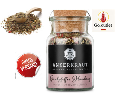 Steakpfeffer grob 80g   Hausmischung im Korkenglas für Steak & Grill