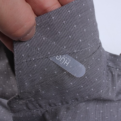Mens HUGO BOSS Erondo Polka Dot Gray Long Sleeve Shirt Dress Casual Size M - Picture 8 of 14
