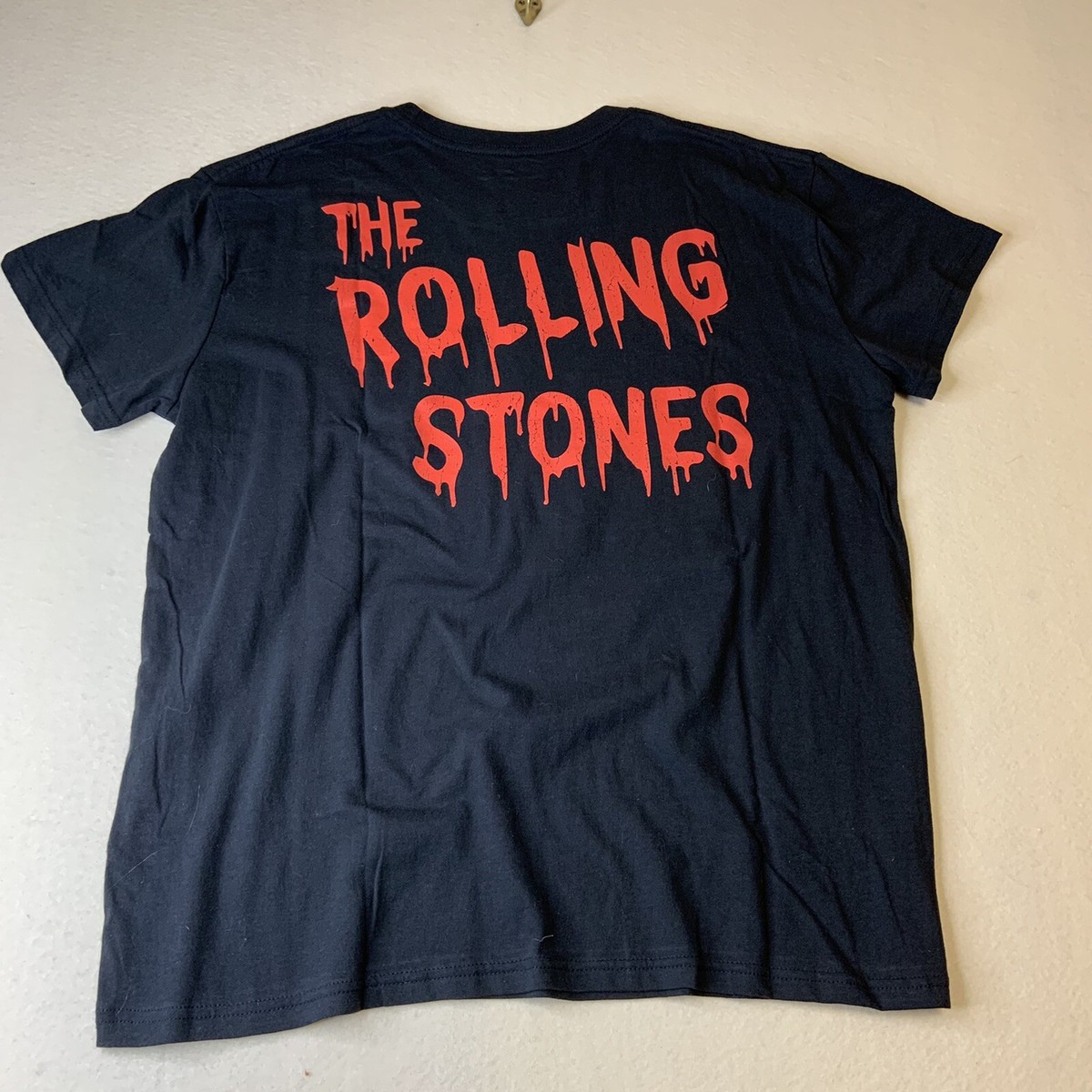 The Rolling Stones Men's Officially Licensed Distressed Tongue