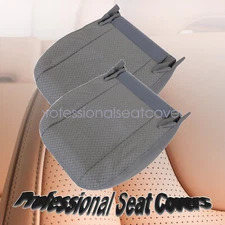 2x Front Bottom Cloth Seat Cover Gray For 2003-2014 Chevy Express GMC Savana Van