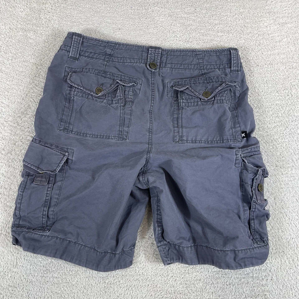 Hurley Cargo Shorts Mens 36 Gray Y2K Skate Surf Rave Baggy Military 90's Grunge - Image 2 of 4