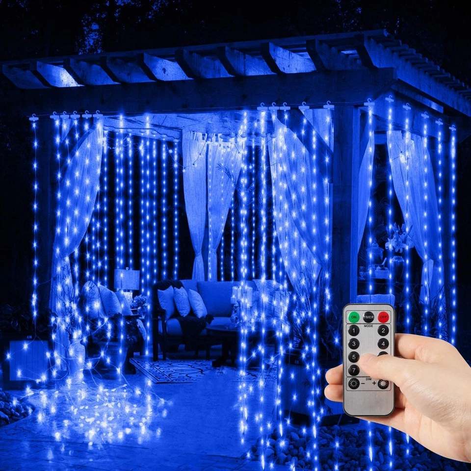 300 LED Curtain Lights String 3m*3m USB Powered Waterproof Twinkle Wall Lights - Image 4 of 4