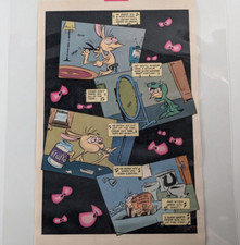 Vintage 1993 Christmas Laminated Ren & Stimpy Marvel Comics Retro Ad Wall Art