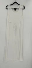 Requirements Womens Size M White Maxi Shift Dress Vacation Beach