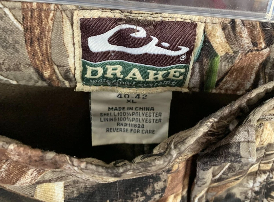 Drake Waterfowl Mens Size 40 42 XL Camo Hunting pants Real Tree Max 5 Fleece Lin - Image 3 of 4