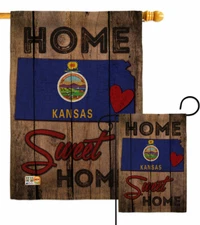 State Kansas Home Sweet Garden Flag Americana States Gift Yard House Banner