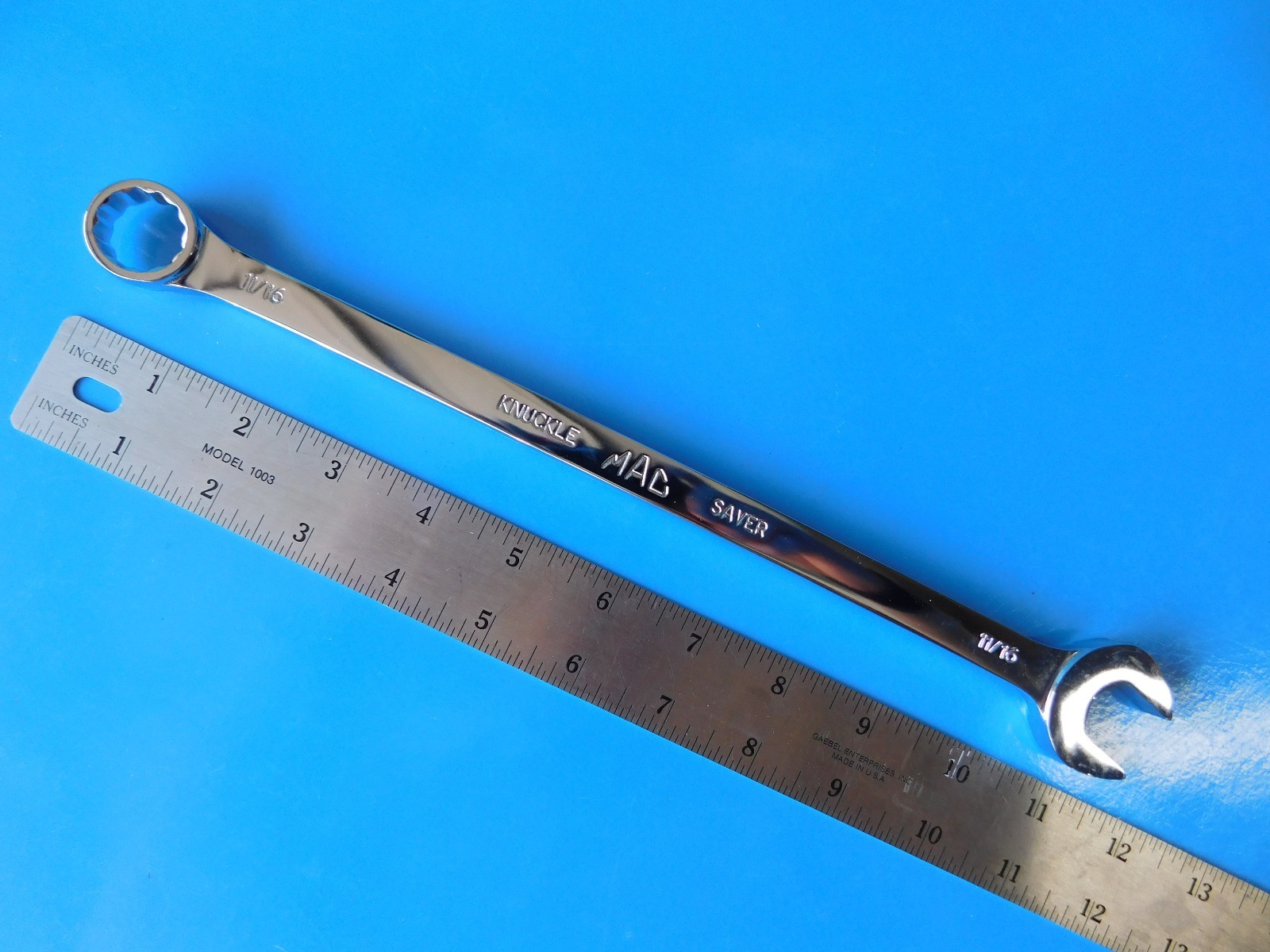 NEW, MAC TOOLS 11/16 IN. XL KNUCKLE SAVER COMBO WRENCH , PART CL22LKS