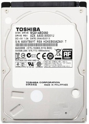 FESTPLATTE TOSHIBA MQ01ABD050V  500GB 5400U/min 8MB CACHE SATA II 2.5'' Zoll