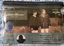 NOS Eddie Bauer Jacket Rain Coat W/ Hood - Blue Unisex Waterproof XL Vintage