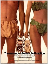 JUNGLE COUPLE WILD MUSK COLOGNE Vintage 1980's 8" X 11" Magazine Ad M5