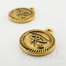 Egyptian Eye of Ra Charms 18mm Antiqued Gold Eye Of Horus C2022 - 5, 10, 20PCs