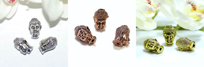 Perle Buddha Kopf Mala Metall verschiedene Farben 13 x 9 mm von BACATUS