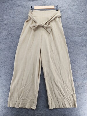 Worthington Pants Womens 6 Wide Leg Beige Belted