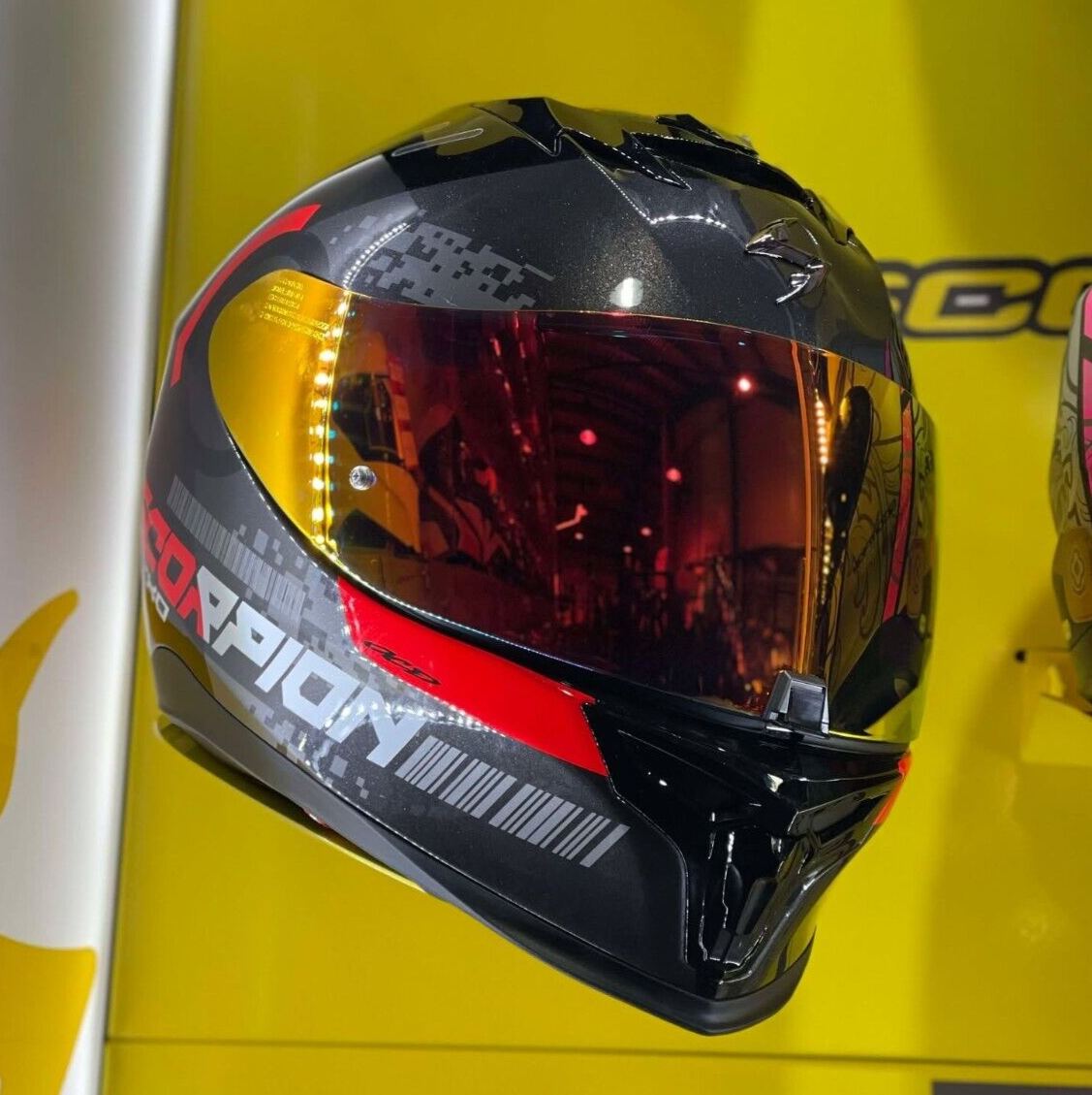 Scorpion Motorcycle Helmet Visor EXO 1400 R1 520 Red Gold Iridium