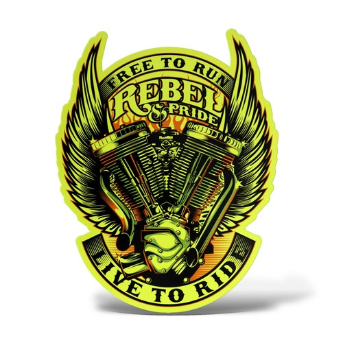 Adhesivo Biker Motocicleta Sticker PVC Motociclista Casco Rider Personalizados - Imagen 10 de 14