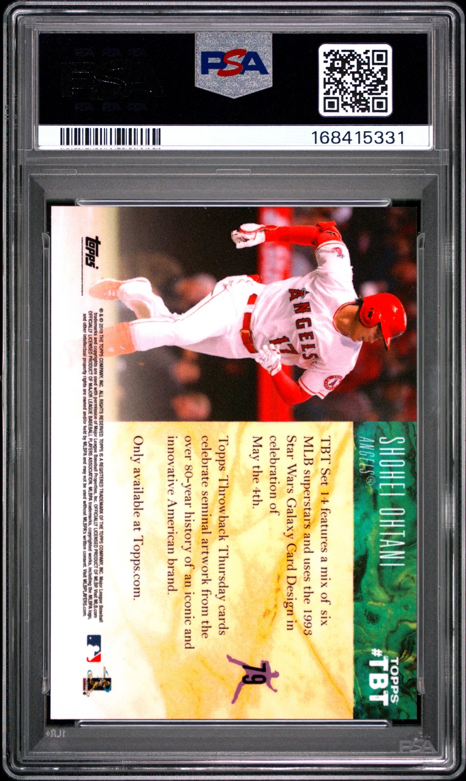 2018 TOPPS THROWBACK THURSDAY #79 SHOHEI OHTANI ROOKIE RC PSA 10 view 2