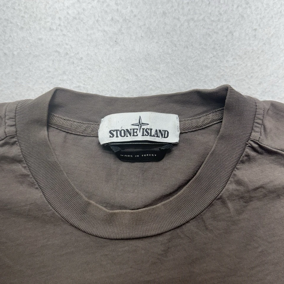Stone Island The Letter Series Camiseta Gráfica Marrón Taupe Verde Malla Estampado XXL Foto 4 de 4