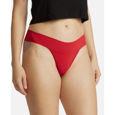 HANKY PANKY SIZE LARGE BREATHE SOFT NATURAL RISE THONG CHERRY RED NWT