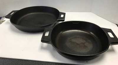 Pampered Chef Cast Iron Skillet 2 Piece  Set 10  & 12 
