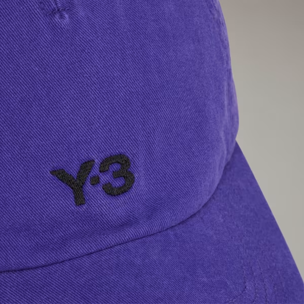 Y-3 Yohji Yamamoto Classic Dad Cap Purple Logo Hat JJ3946