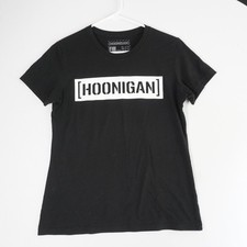 Hoonigan Black Graphic T Shirt Women's Large Cotton USA Made