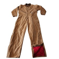Vintage Carhartt 996QZ Insulated ZIP2HIP Brown Duck Mens 50T Coveralls USA