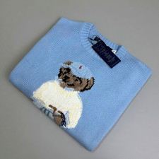 AUCTION POLO PALPH LAUREN Light Blue Polo Bear Sweater Women - M
