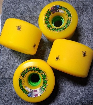 RARE Santa Cruz Slimeballs Roadkill 72mm 78A Yellow Skateboard Wheels Set of 4