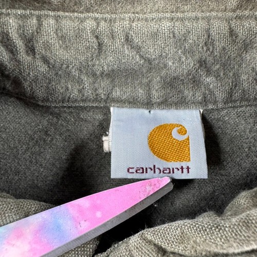 VINTAGE Carhartt Shirt Men L Moss Green Chamois Flannel Workwear S06 MO6 90s by Carhartt, $24.88 - Photo 5