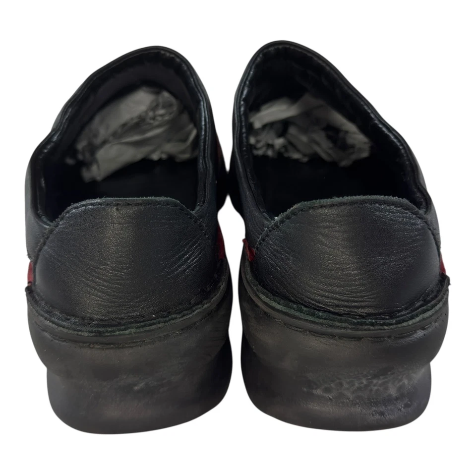 Josef Seibel Zuecos Mujer 39 EE. UU. 8 Zapatos Rojo Negro Cuero Cómodo Zapatos Sin Cordones Foto 4 de 4