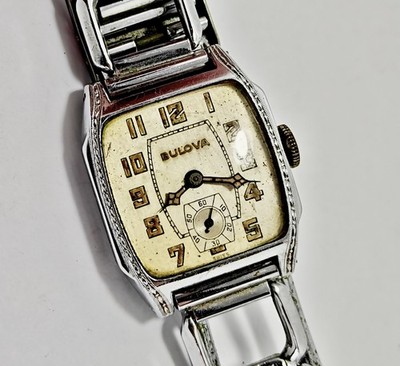 Vintage 1933 Bulova  Bernard  Men s Mechanical Watch - Original Maxim Bracelet