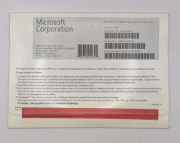 Microsoft Windows 10 Familie 64 Bit Systeme d Exploitation D