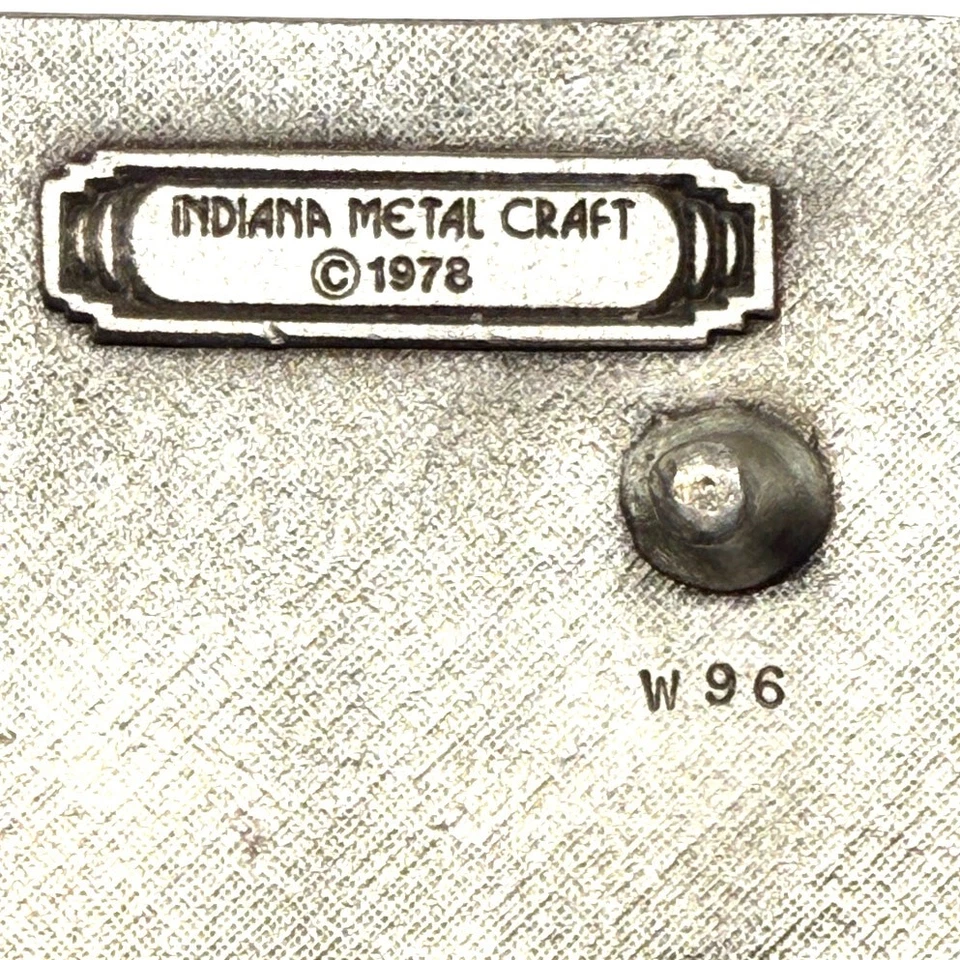 Hebilla de cinturón Colorado 1978 Indiana metal artesanía escena montaña peltre vintage Foto 4 de 4