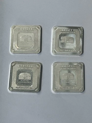4 - 10 Gram .999 FINE Silver Square - Geiger Edelmetalle Loose Bars