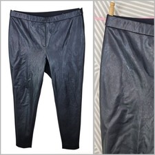 NEW Chicos Faux Leather Leggings Womens 3 US 16 XL Black Stretch Waist Pull On