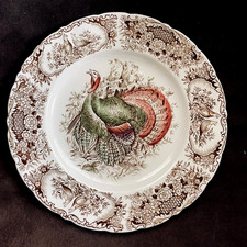 VTG Johnson Brothers Woodland Turkey Discontinued Dinner Plate Thanksgiving