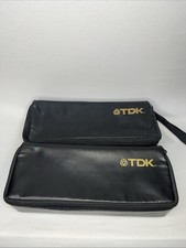 2 Vintage TDK 15 Cassette Tape Storage Holder Case - 80's - Black Set of 2