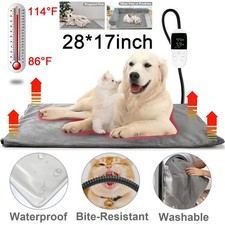 27"X18"Electric Pet Heating Pad Warmer Bed for Cat Dog Indoor Outdoor Waterproof