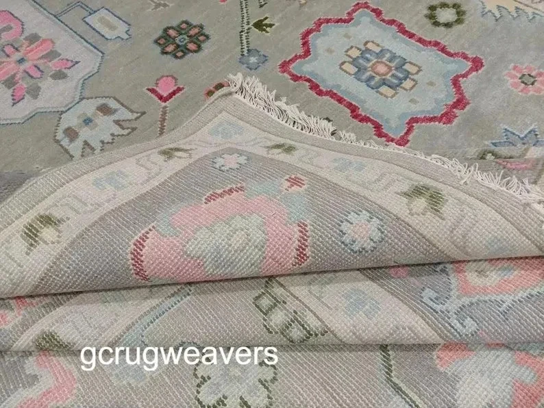  Hand Knotted Modern Turkish Rug Oushak Rug Handmade Wool Rug–Antique Style - Image 3 of 4