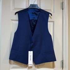 Calvin Klein Mens X-Fit Slim Fit Suit Vest Royal Blue Formal Waistcoat NWT