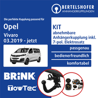 FüR Opel Vivaro C Typ K0 03.2019-Jetzt Ahk Abnehmbar +7Pol Spezifisch E-Satz Top