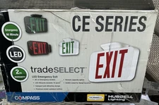 Lot of 5 Hubbell Lighting, Compass CER CE Series LED Emergency Exit Signs