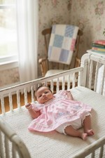 Cradle Togs Dress Baby Girls 0-3M Pink Lace Trim Floral Embroidery vintage Union