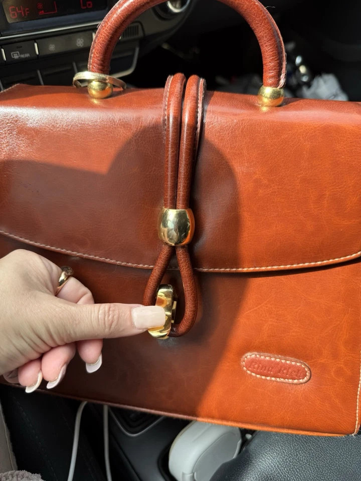 Rina Rich 手提包干邑棕色 – 经典优雅钱包 – 状况完好 — 第 4/4 张图片